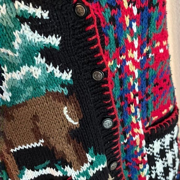 Portraits By Northern Isles Sweater Vest Knitted By Hand Christmas Size Small - Picture 7 of 12